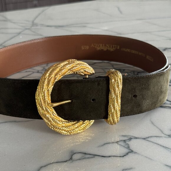 Vintage Ellen Tracy Italian Sueded Calfskin Belt - Medium - Picture 2 of 4